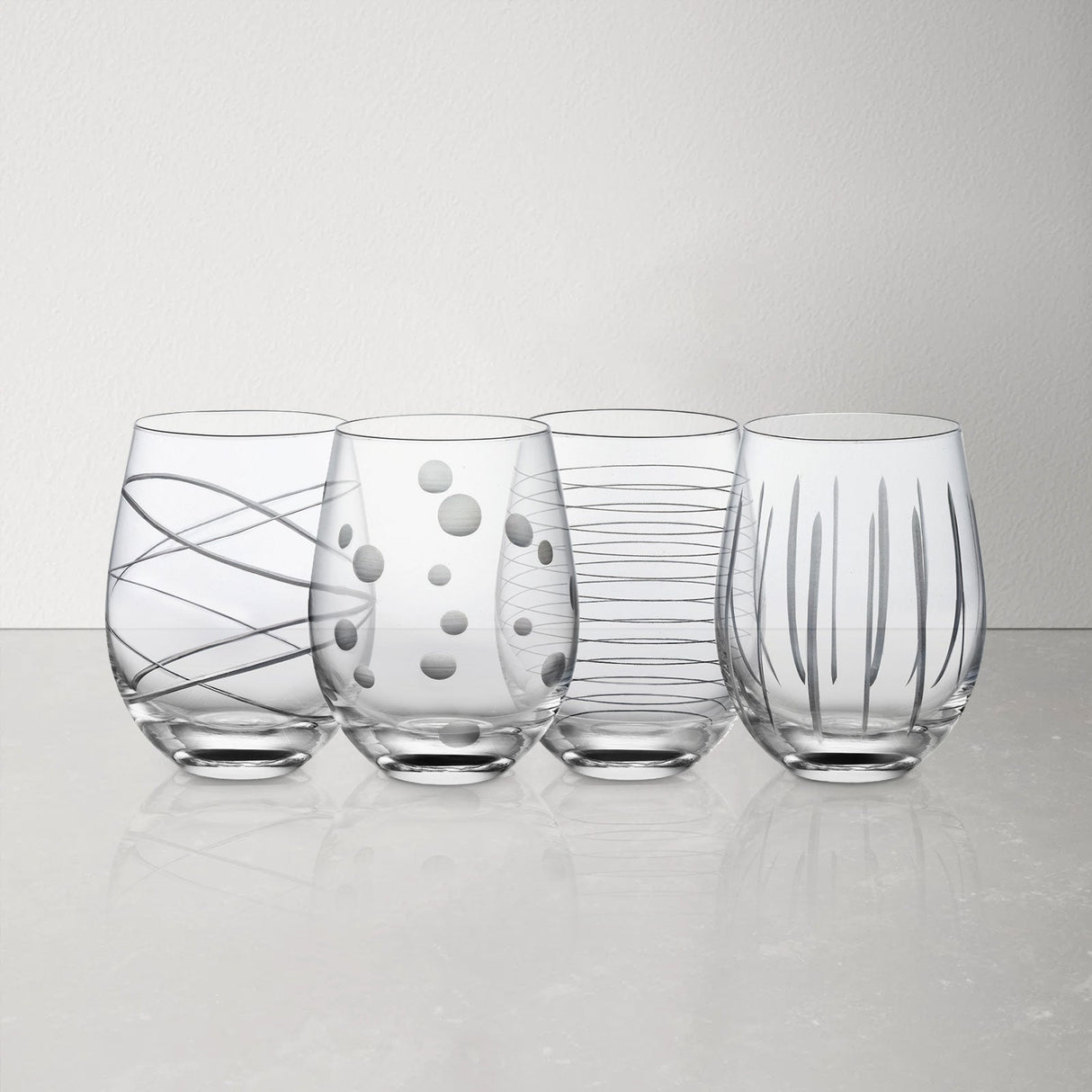Handmade Stemless Wine Glasses Set