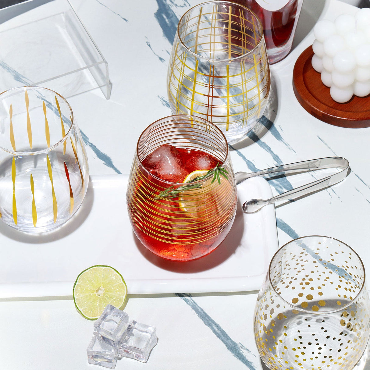 Handmade Stemless Wine Glasses Set