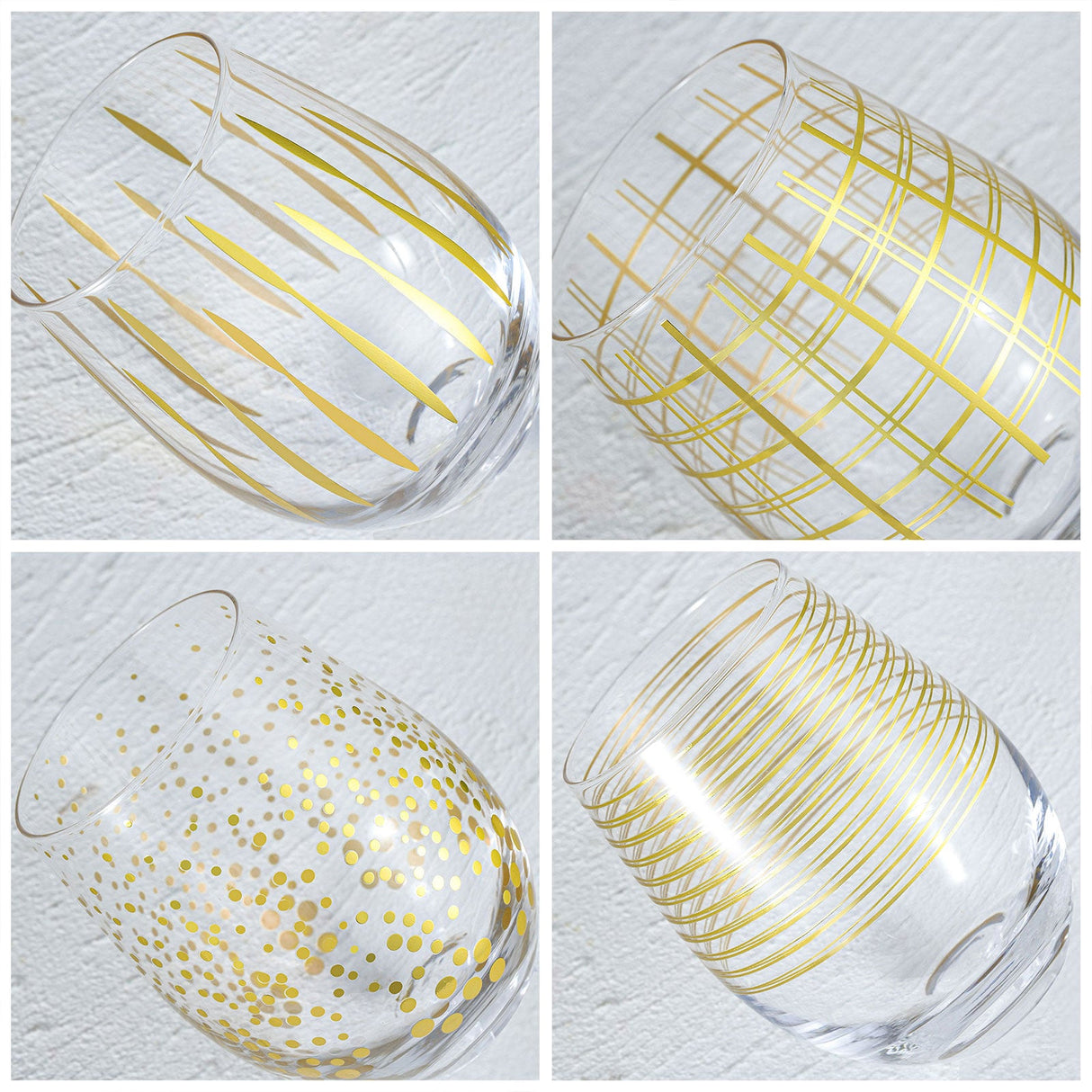 Handmade Stemless Wine Glasses Set