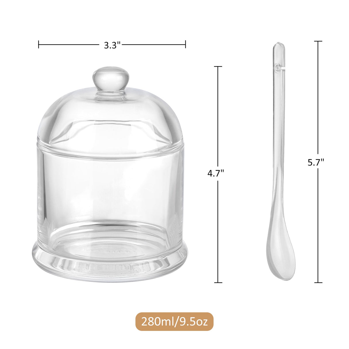 Glass Spice Boxes with Lid and Spoon