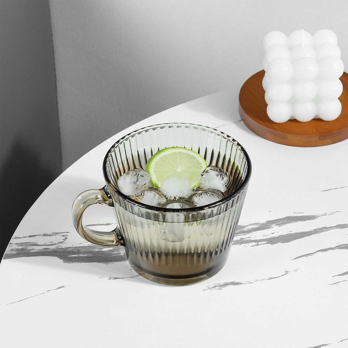 Brown Glass Coffee Mugs with Handles