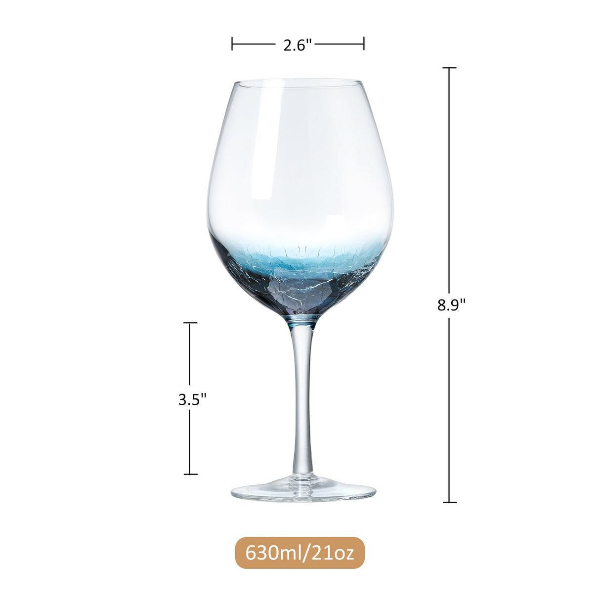 Hand Blown Blue Wine Glasses