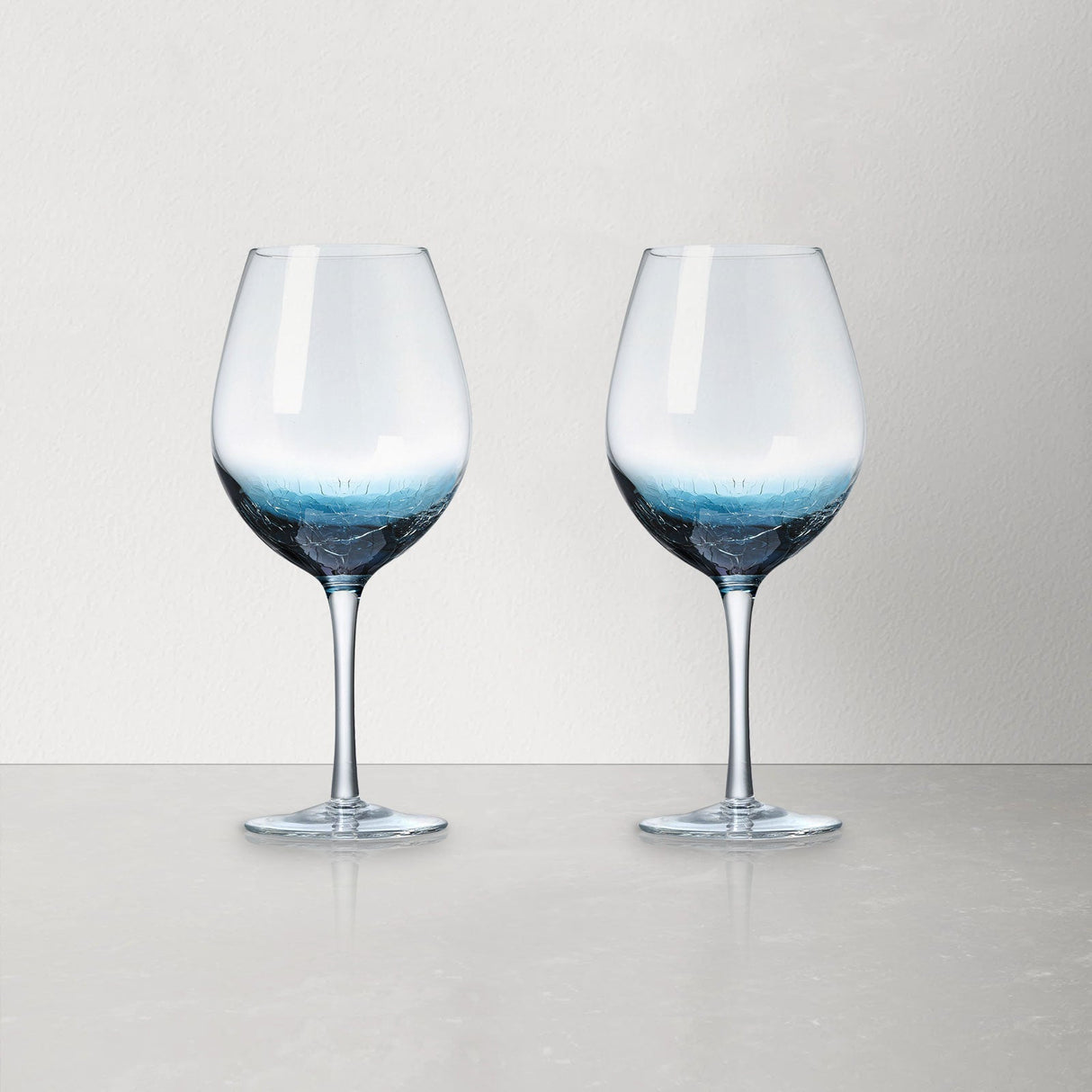 Hand Blown Blue Wine Glasses