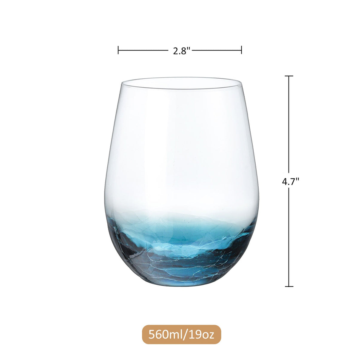 Hand Blown Blue Wine Glasses