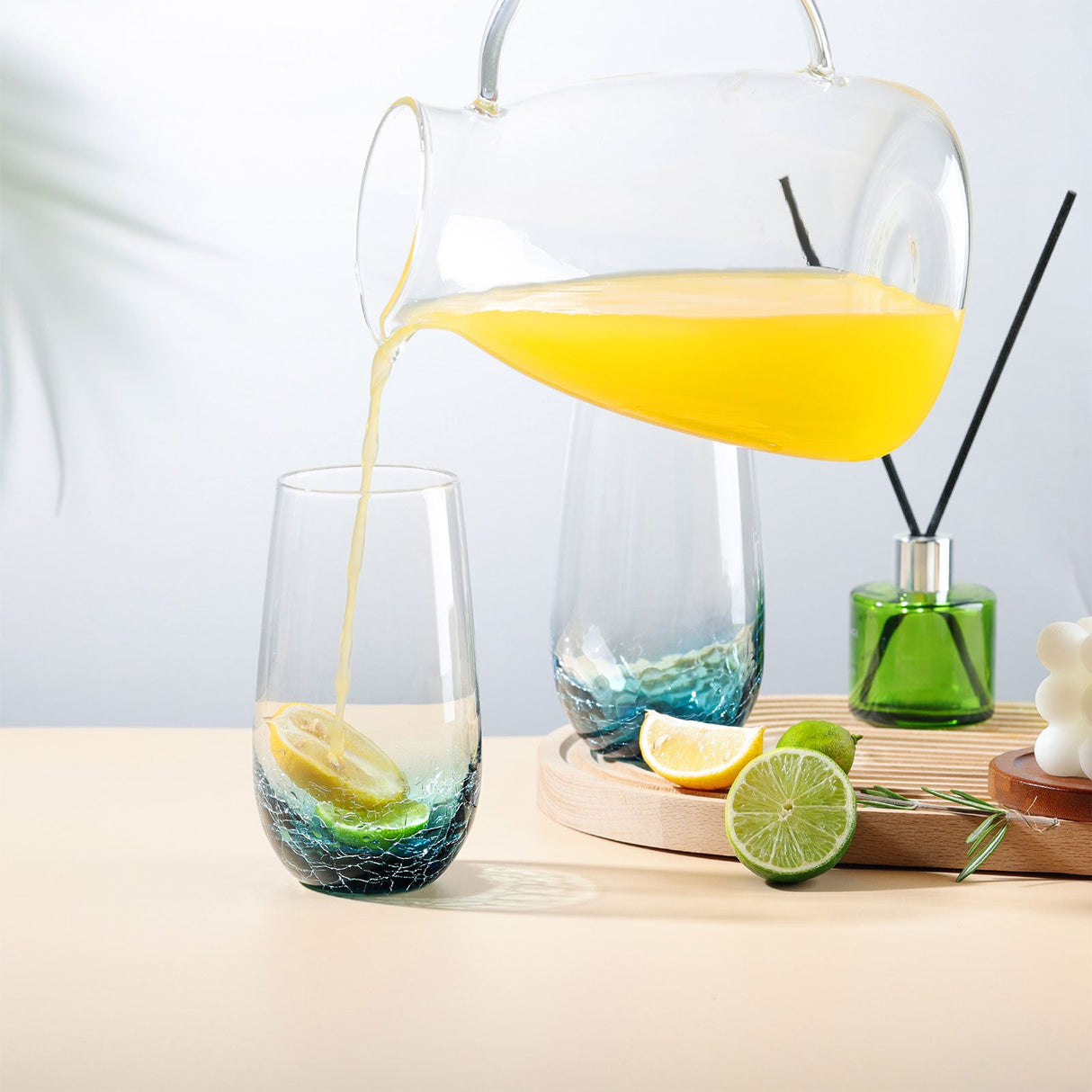Hand Blown Blue Wine Glasses