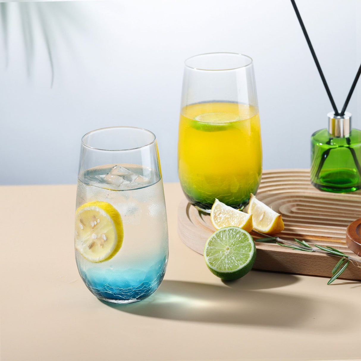 Hand Blown Blue Wine Glasses