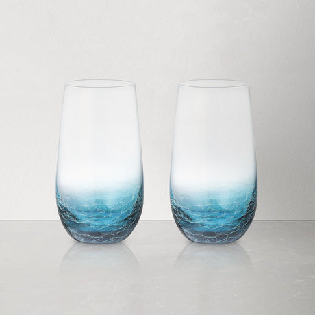 Hand Blown Blue Wine Glasses