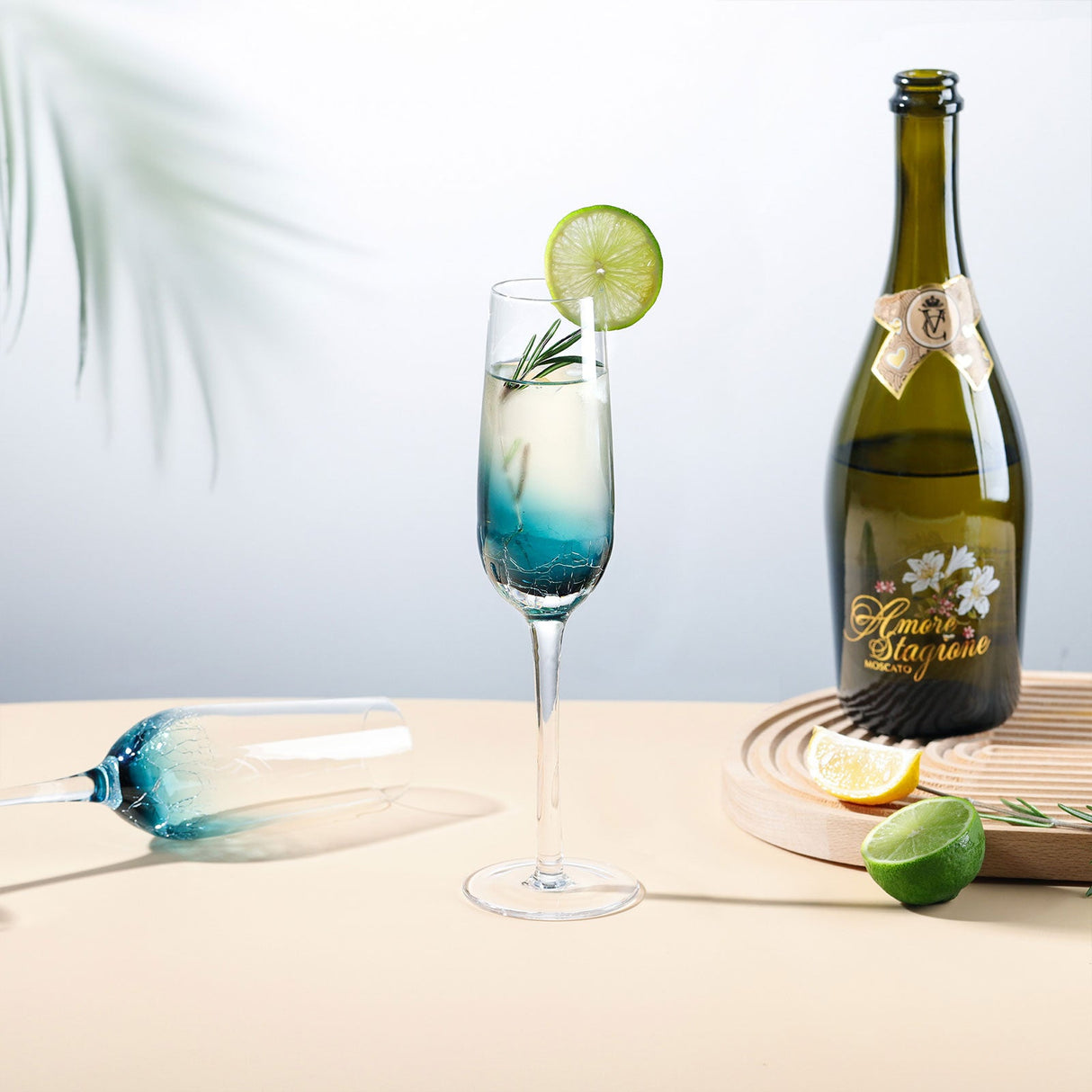 Hand Blown Blue Wine Glasses