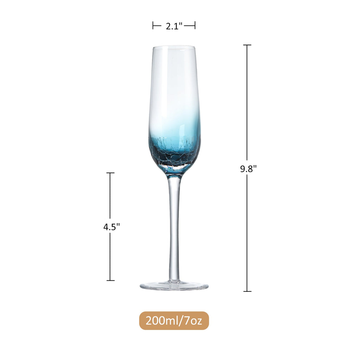Hand Blown Blue Wine Glasses