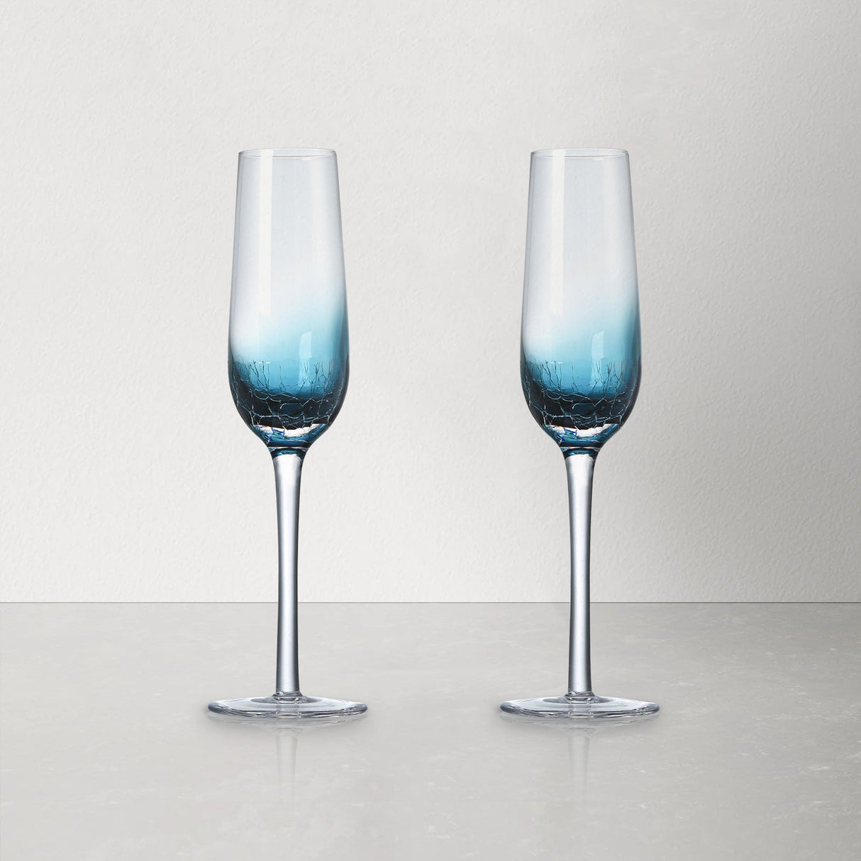 Hand Blown Blue Wine Glasses