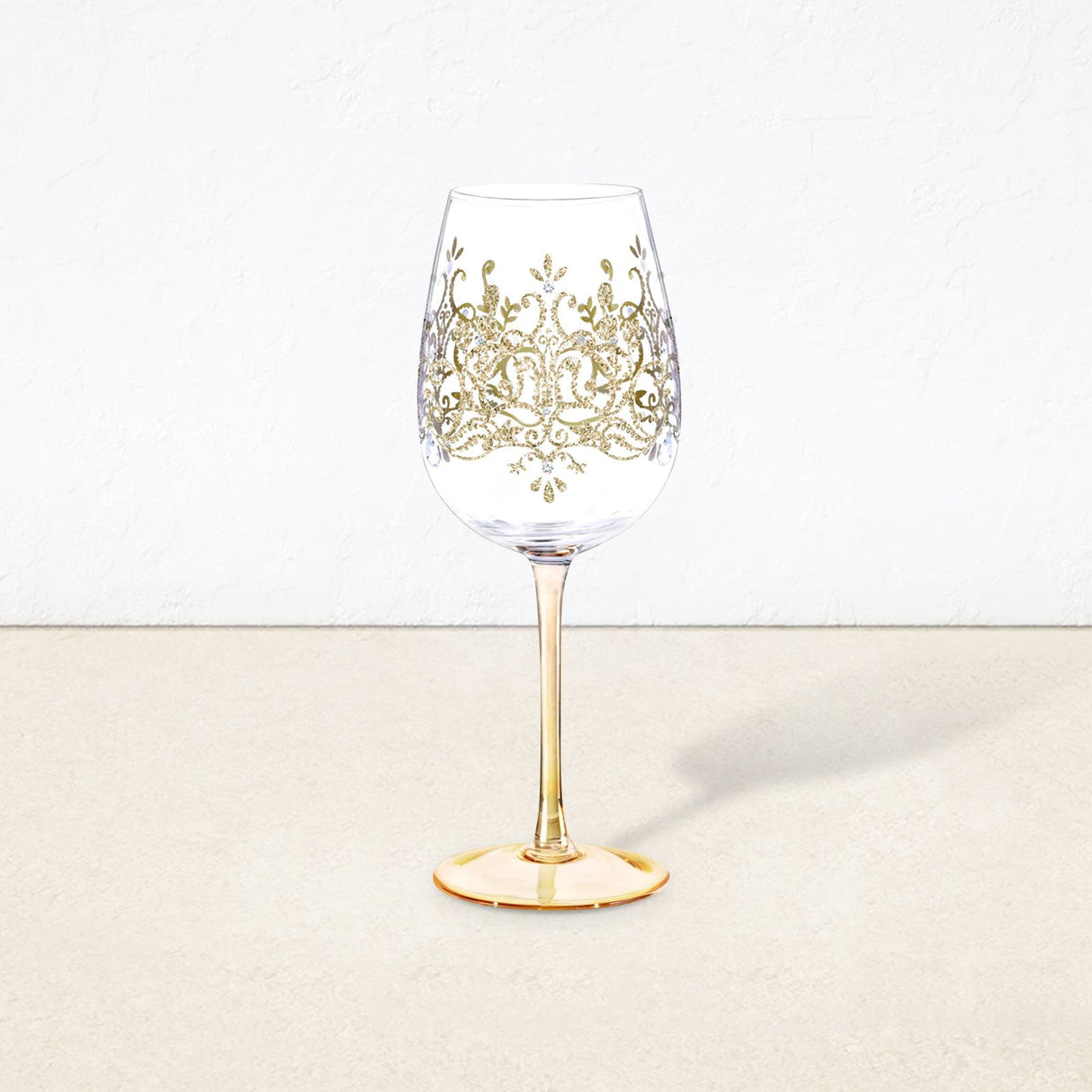 Hand-painted Golden Crown Wine Glass