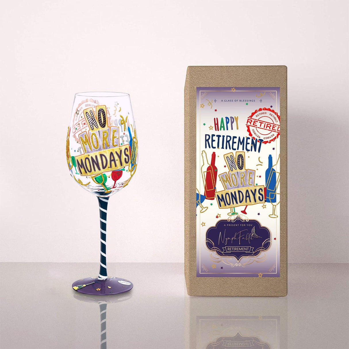 Hand-painted Retired Life Wine Glass