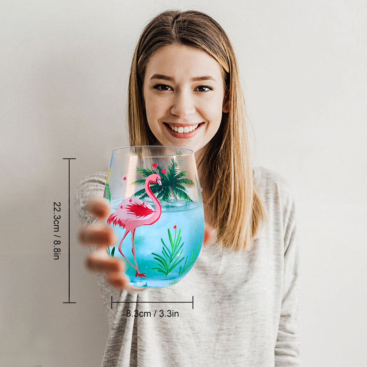 Flamingo Stemless Cocktail Glasses Set