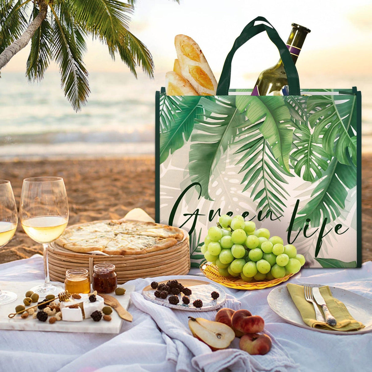 Palm Tree Leaves Shopping Bags