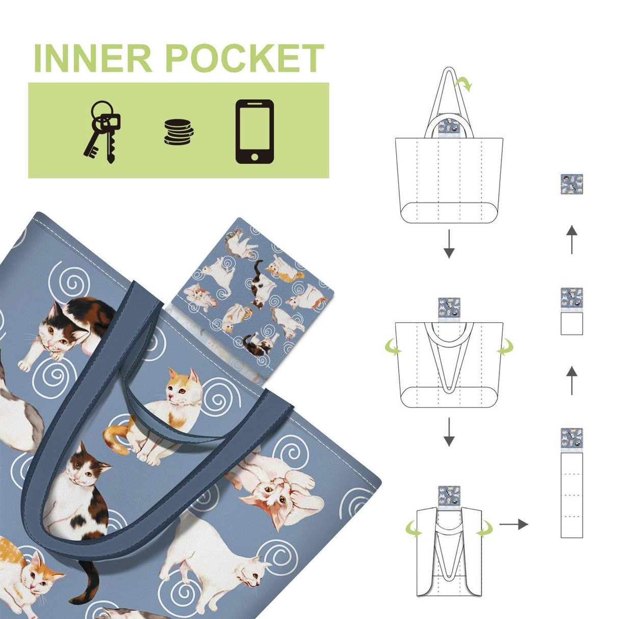 Cats Foldable Tote Bags