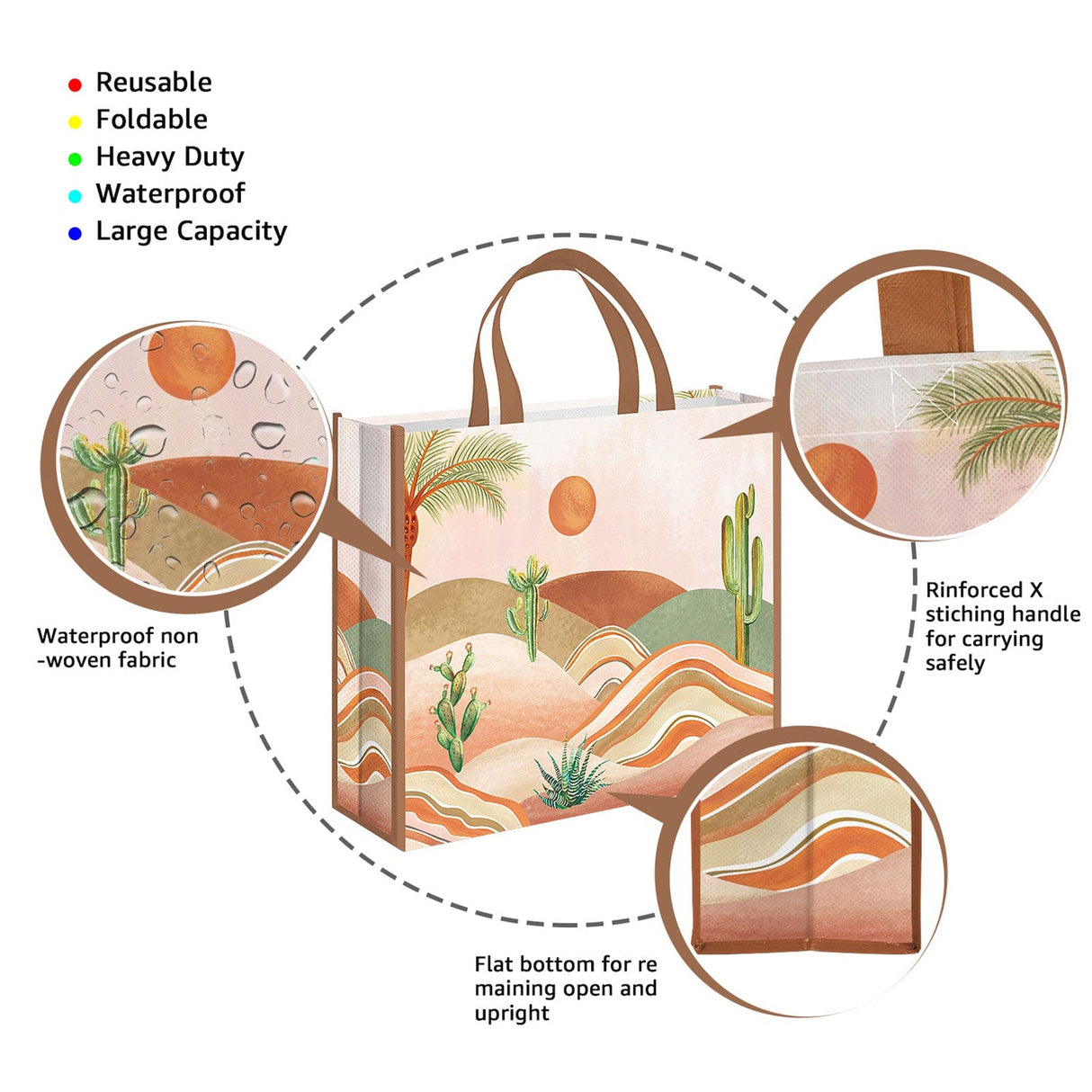 Desert Cactus Tote Bags