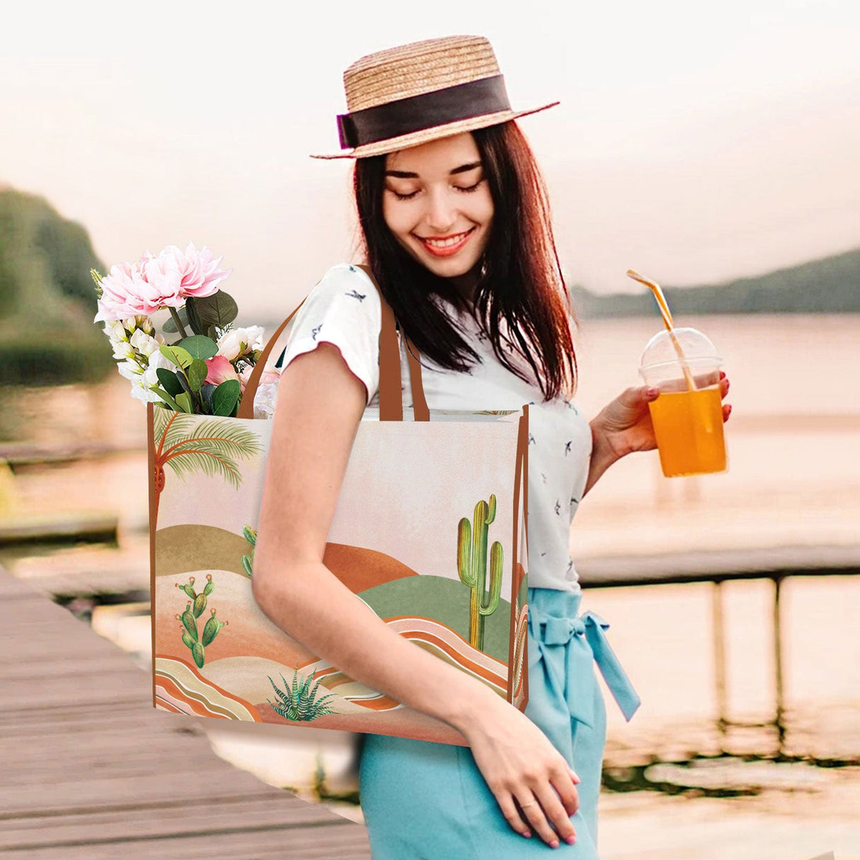 Desert Cactus Tote Bags