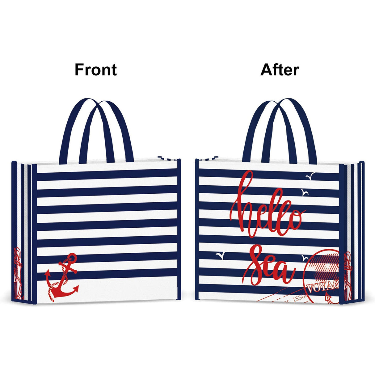 Blue Stripe Tote Bags