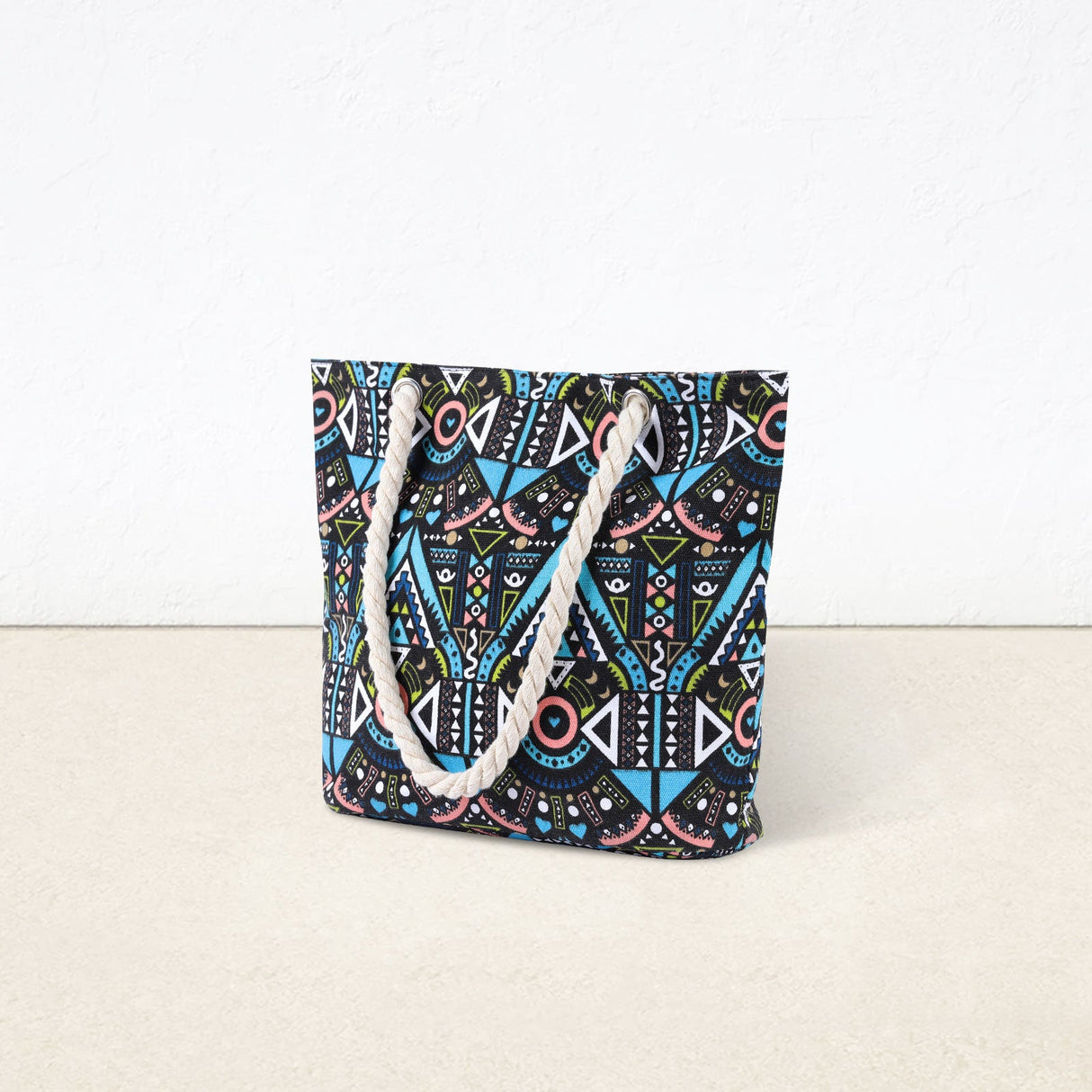 Geometric Pattern Canvas Beach Bags