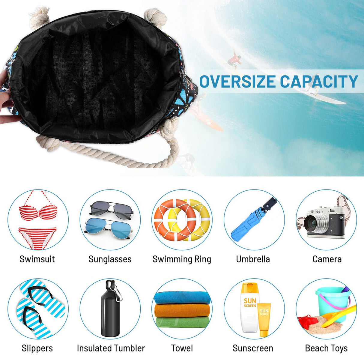 Geometric Pattern Canvas Beach Bags