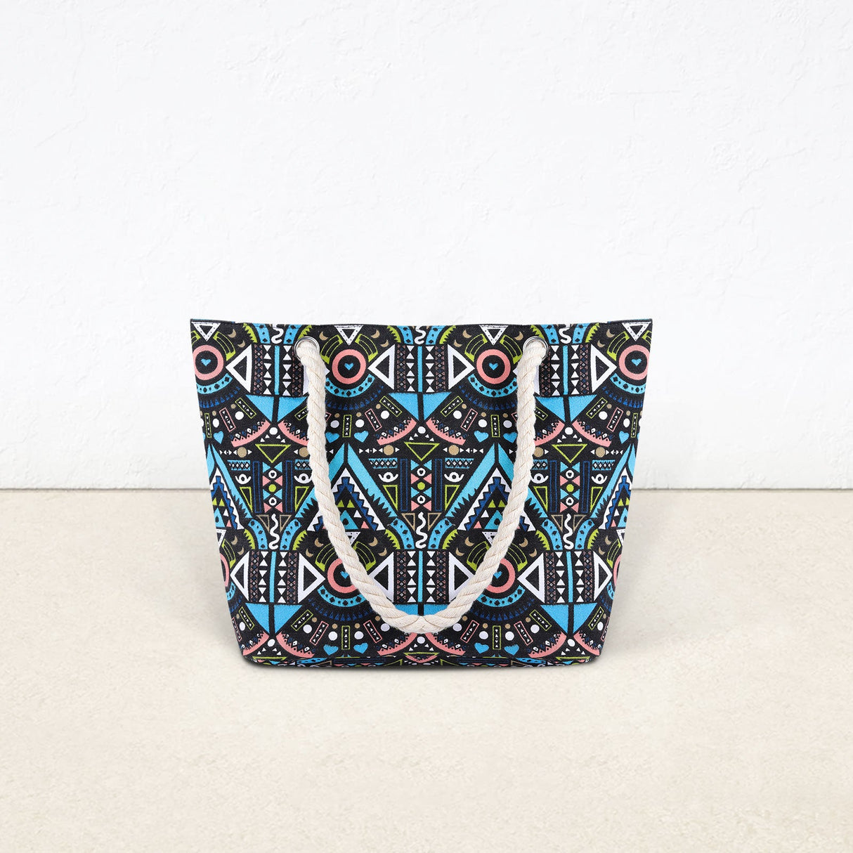 Geometric Pattern Canvas Beach Bags