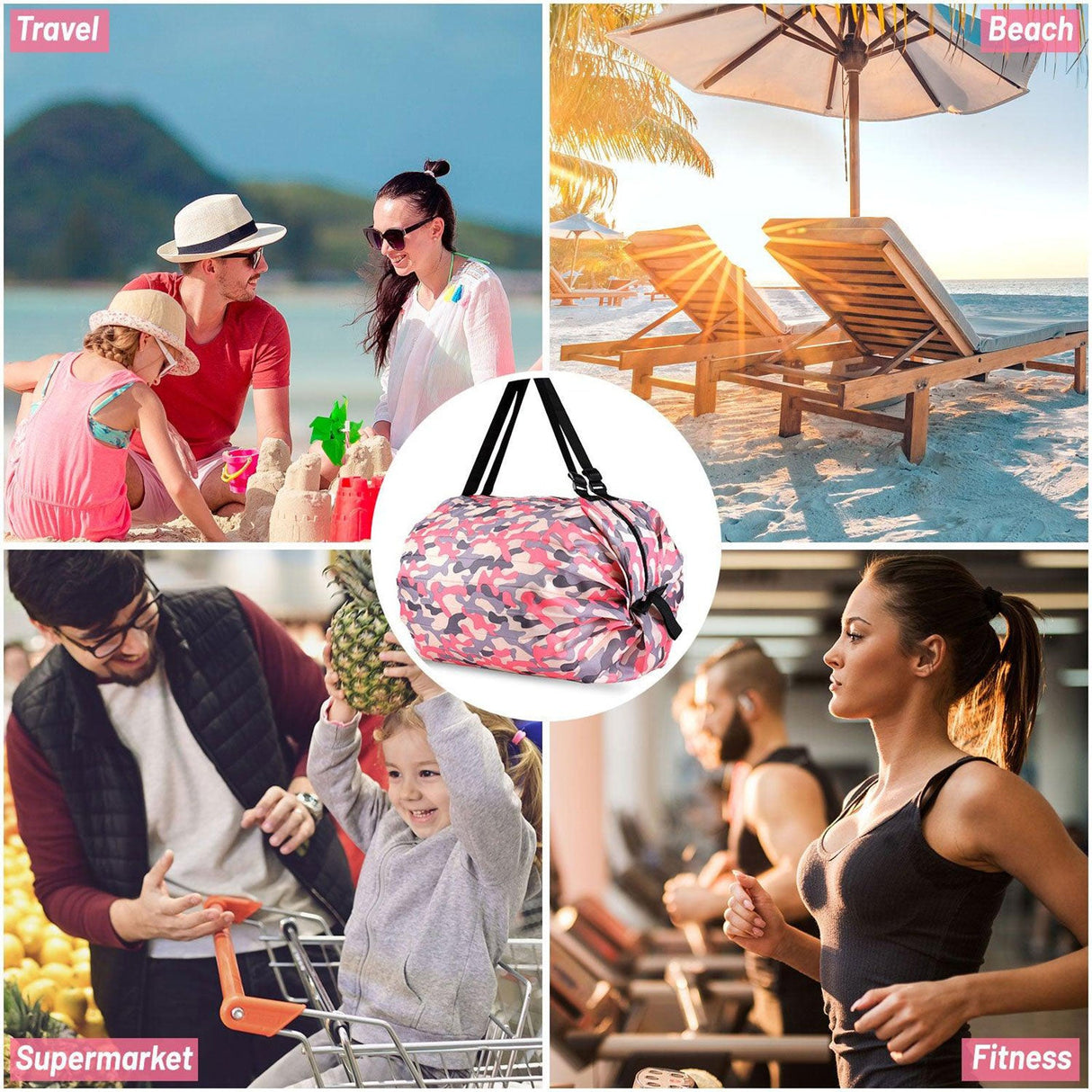 Camouflage Nylon Beach Bag