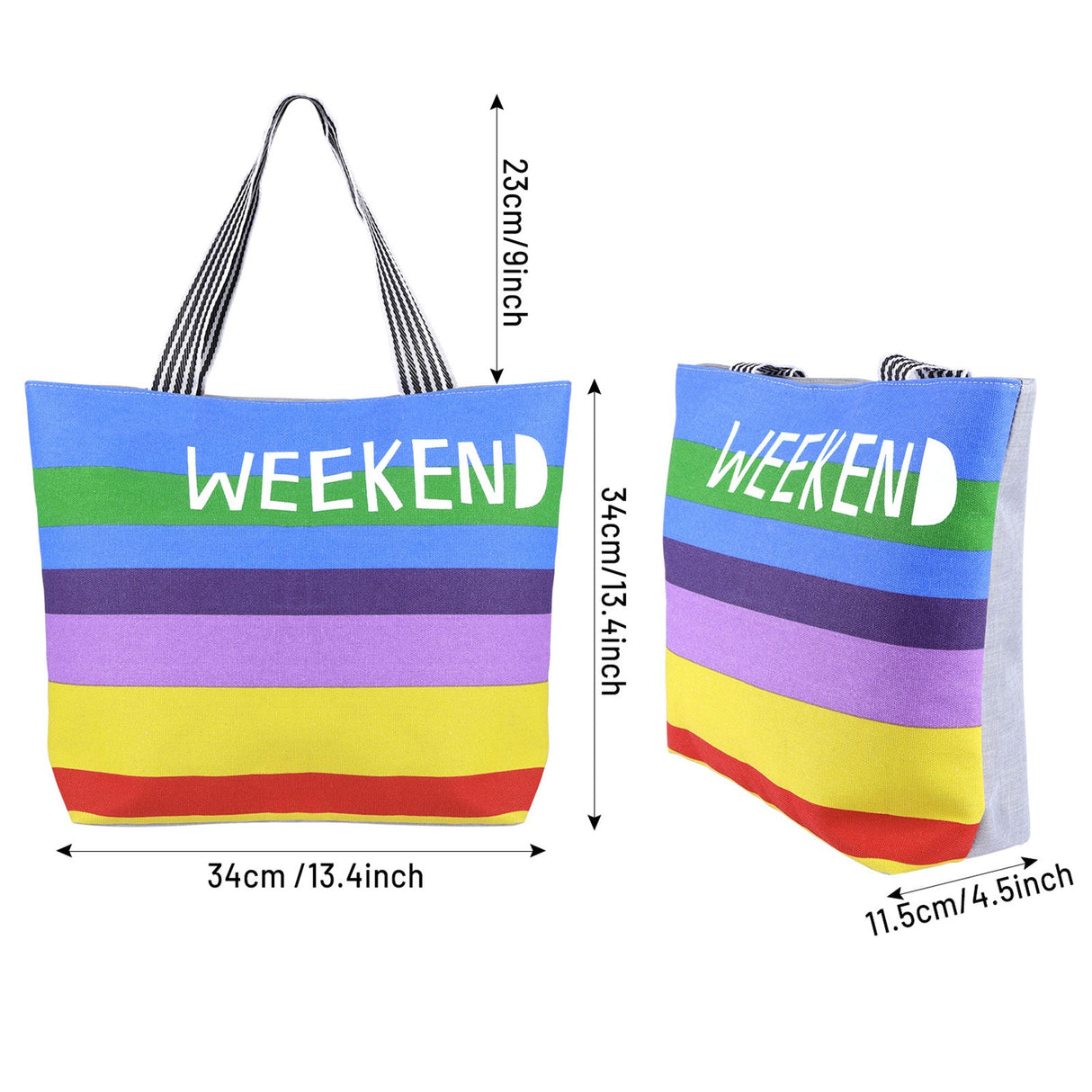 Stripe Canvas Beach Bag