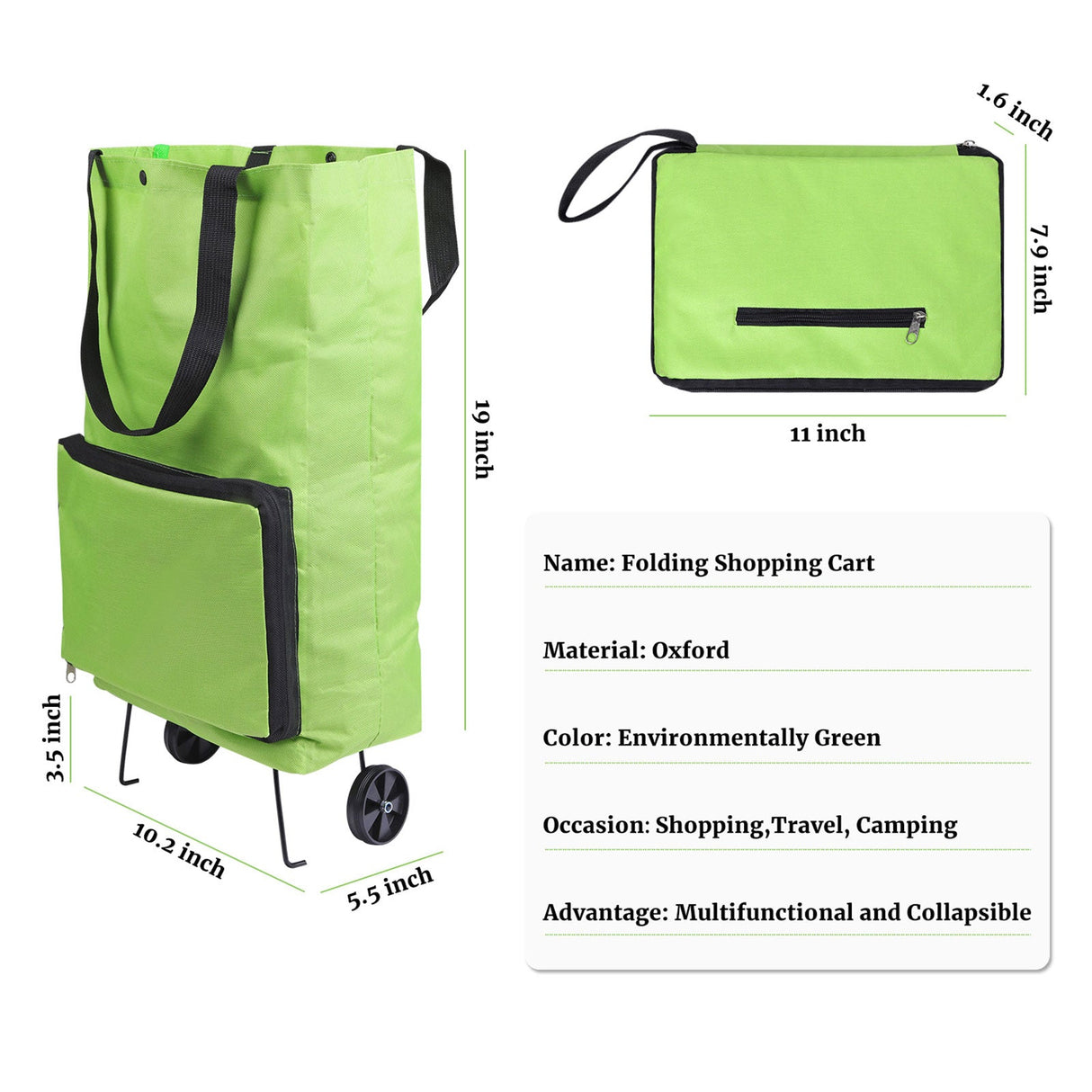 Foldable Shopping Bag with Wheels