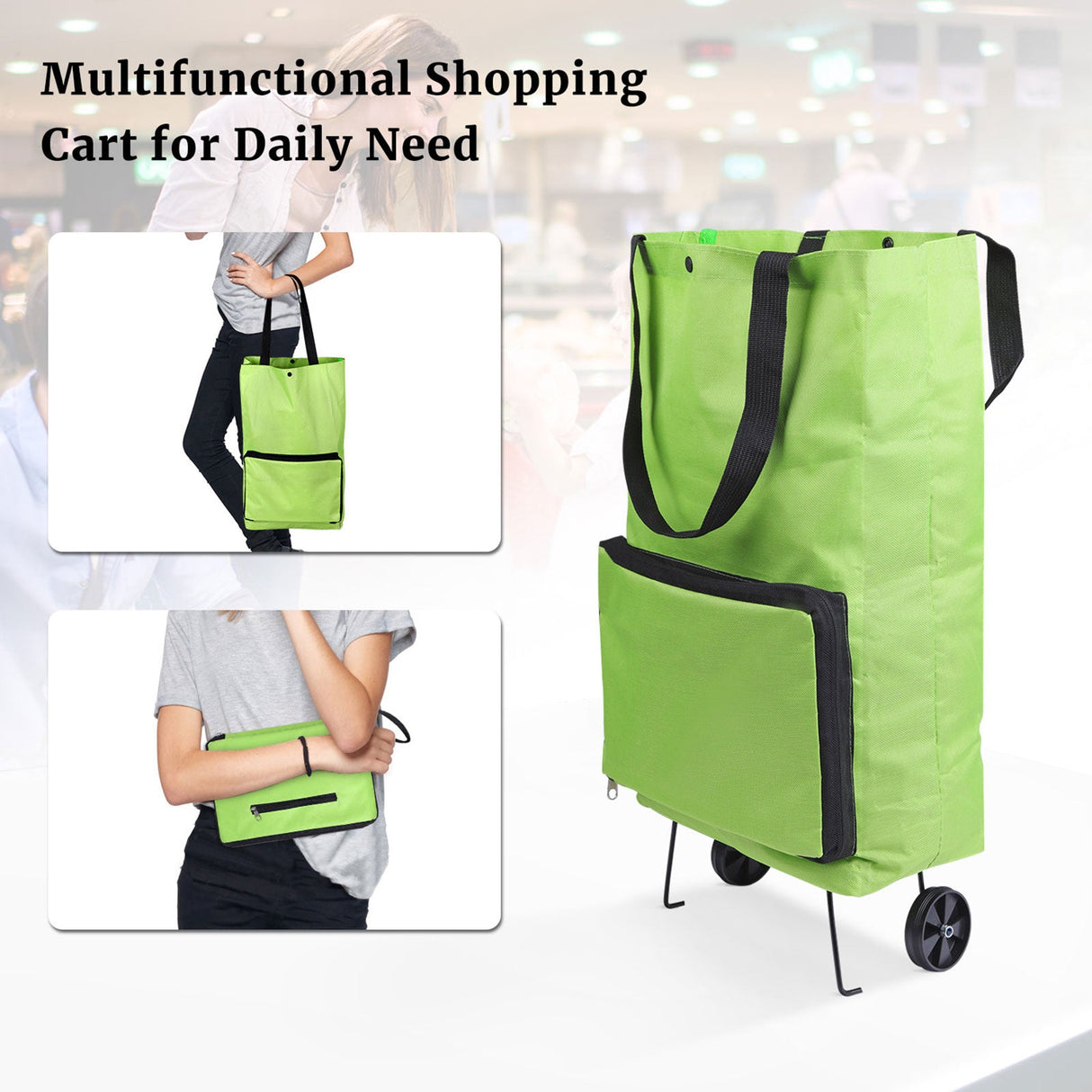 Foldable Shopping Bag with Wheels