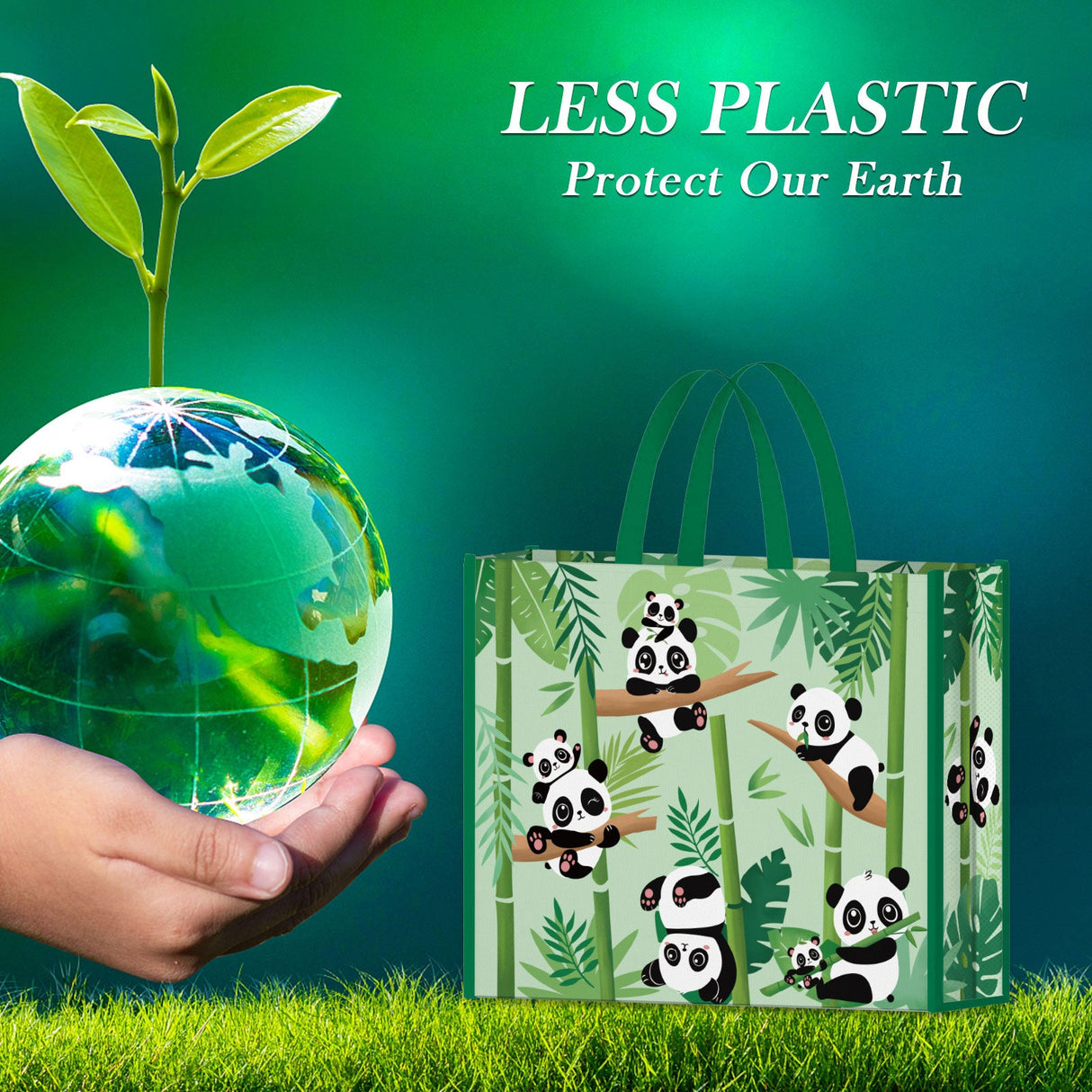 Panda Bamboo Tote Bags