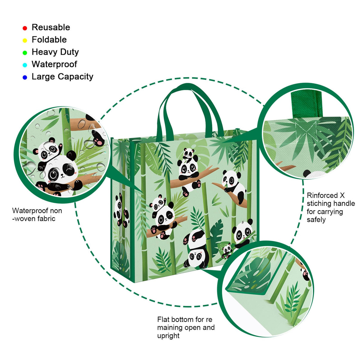 Panda Bamboo Tote Bags