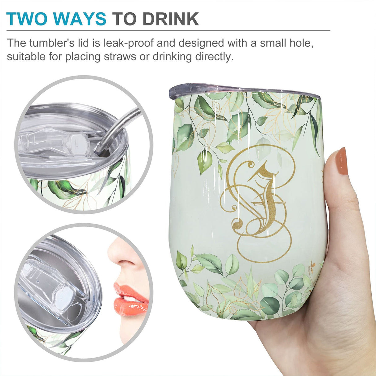 Leaves Letter J Insulated Tumbler