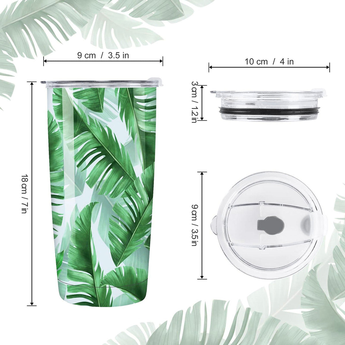 Tropical Leaves Insulated Tumbler