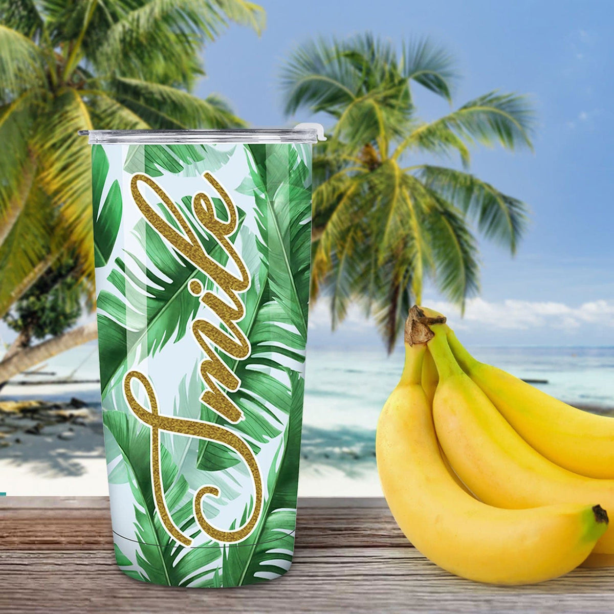 Tropical Leaves Insulated Tumbler