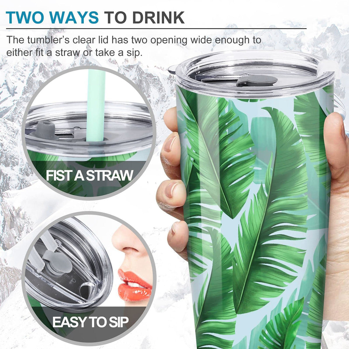 Tropical Leaves Insulated Tumbler