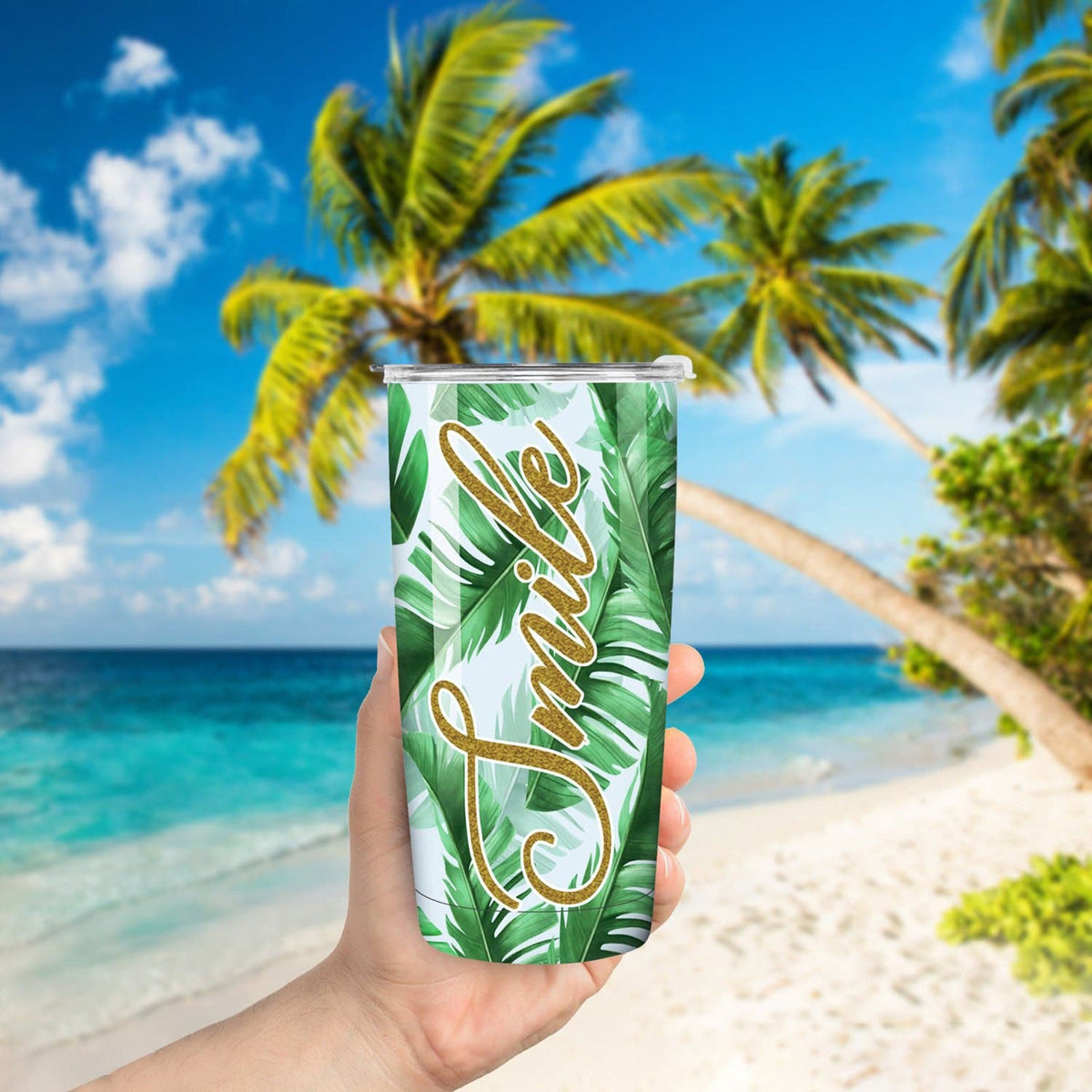 Tropical Leaves Insulated Tumbler