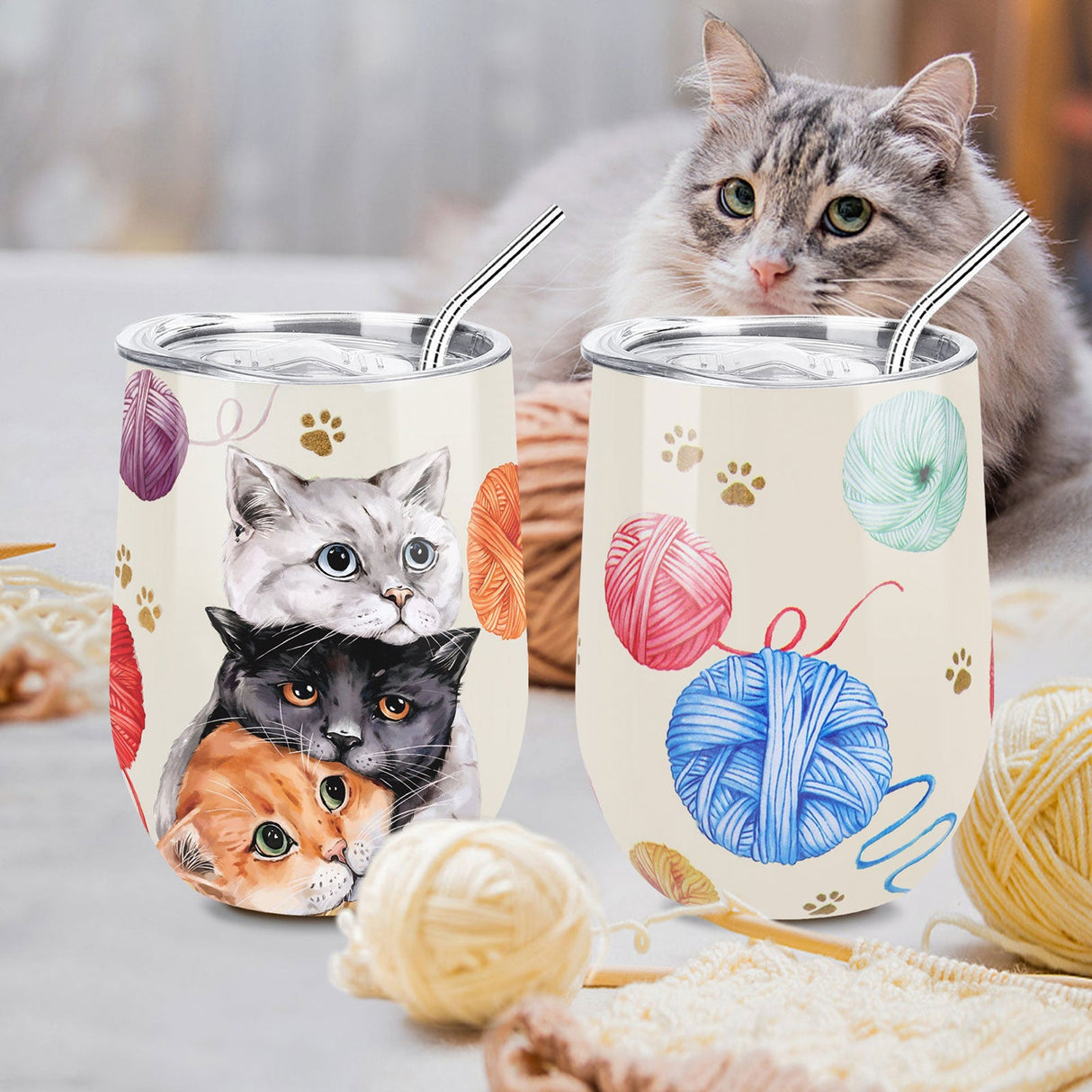 Kitty Woolen Ball Coffee Mug