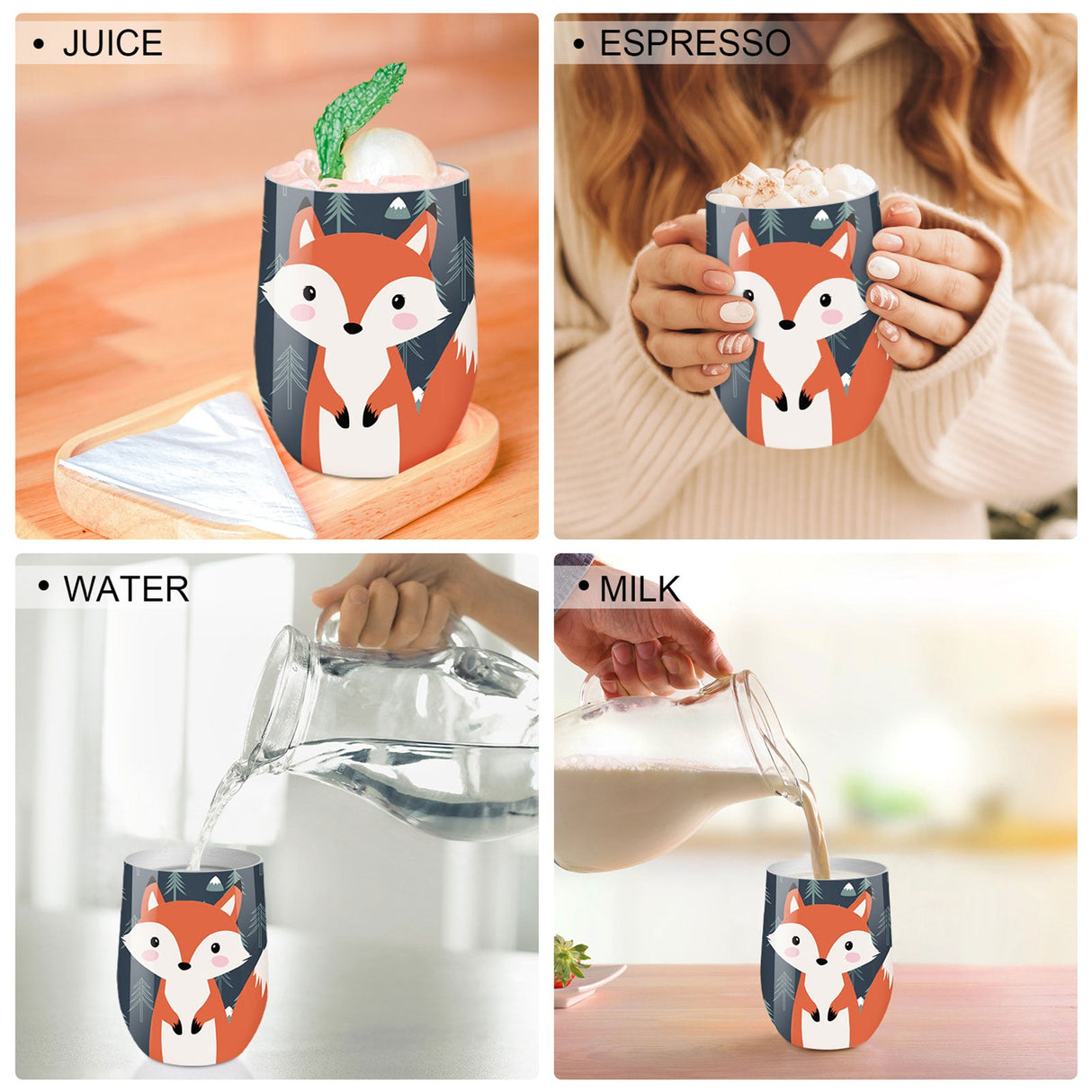 Cartoon Fox Insulated Tumbler