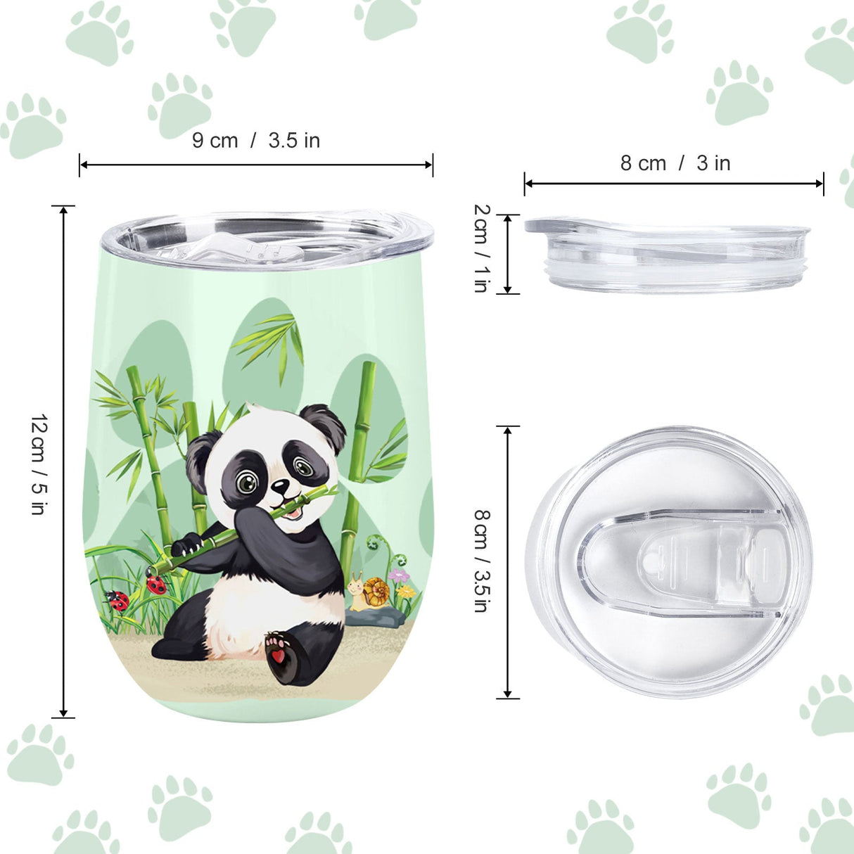 Cartoon Panda Insulated Tumbler