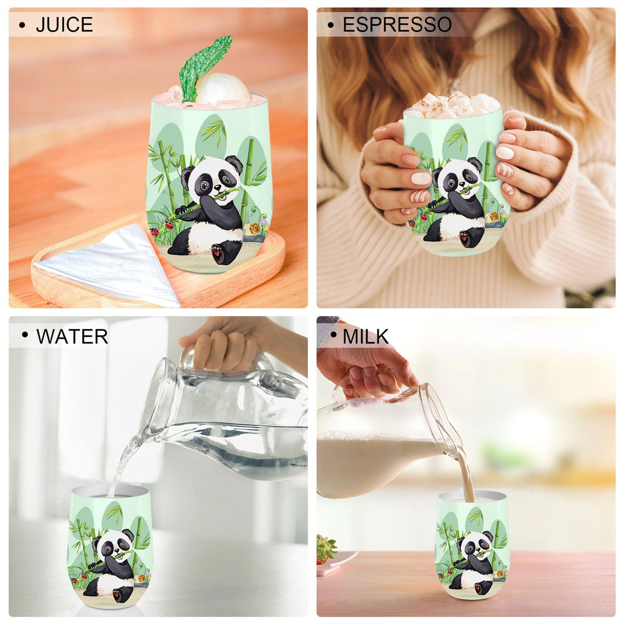 Cartoon Panda Insulated Tumbler