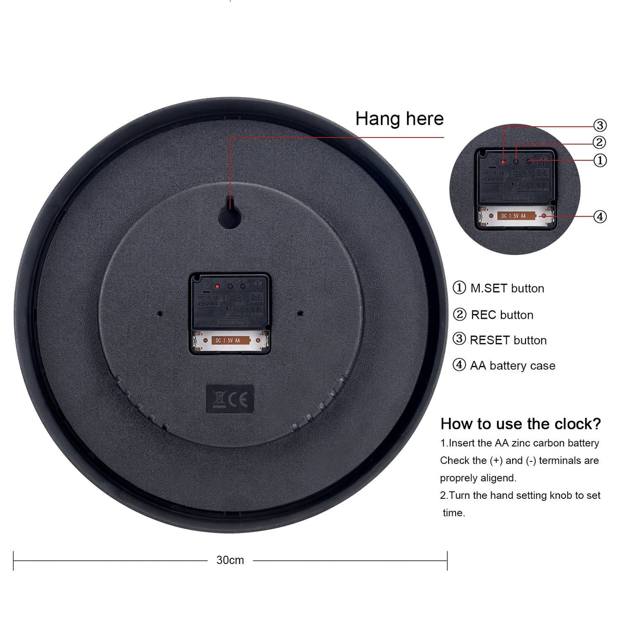 Mahogany Color Wall Clock