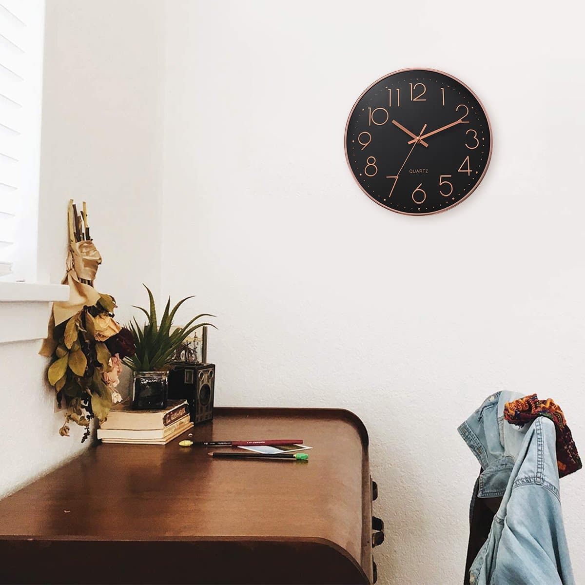 Rose Gold 3D Numerals Wall Clock