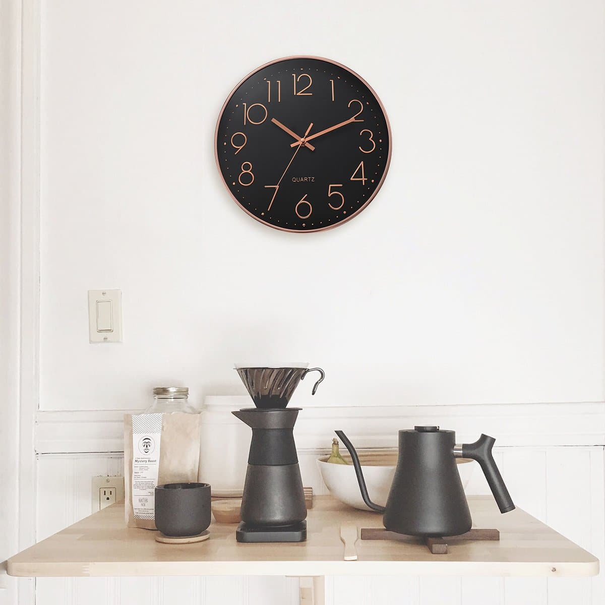 Rose Gold 3D Numerals Wall Clock
