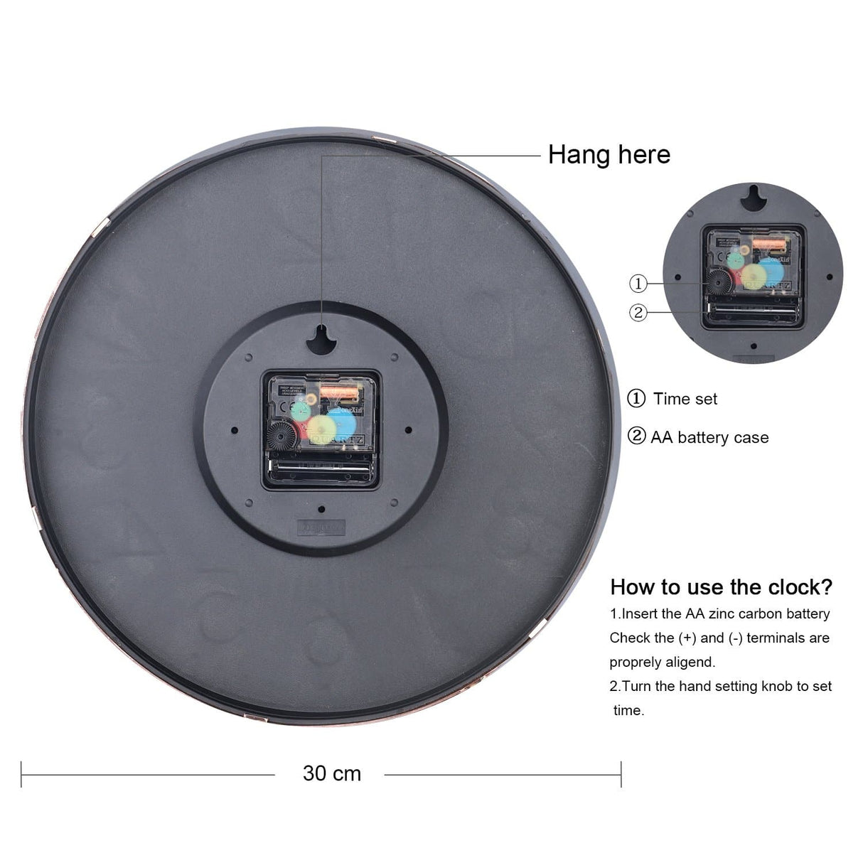 Rose Gold 3D Numerals Wall Clock