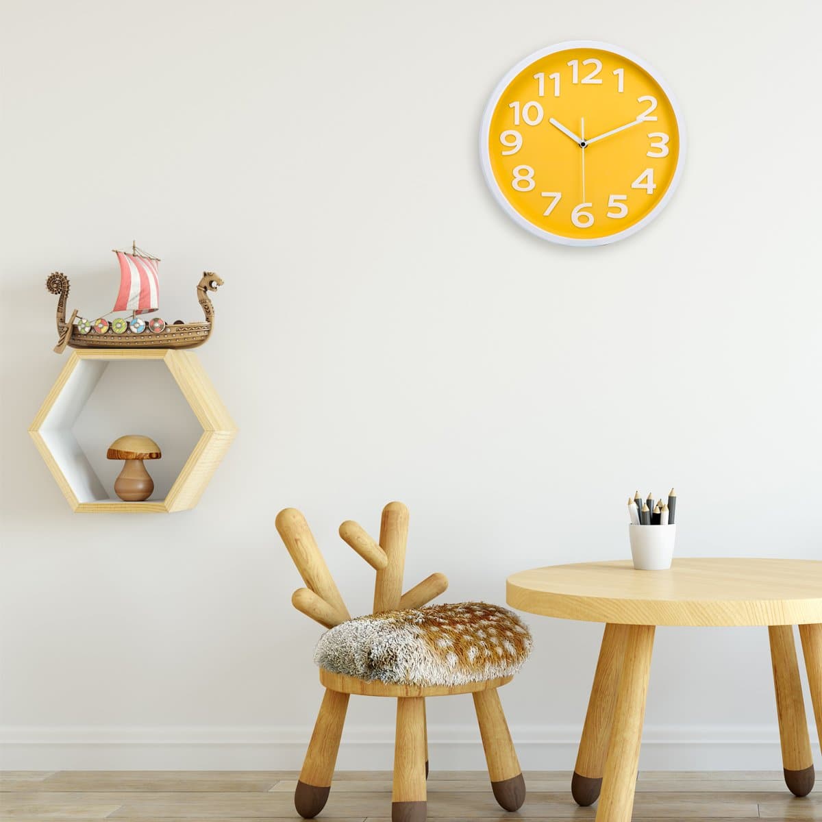 3D Large Numerals Wall Clock