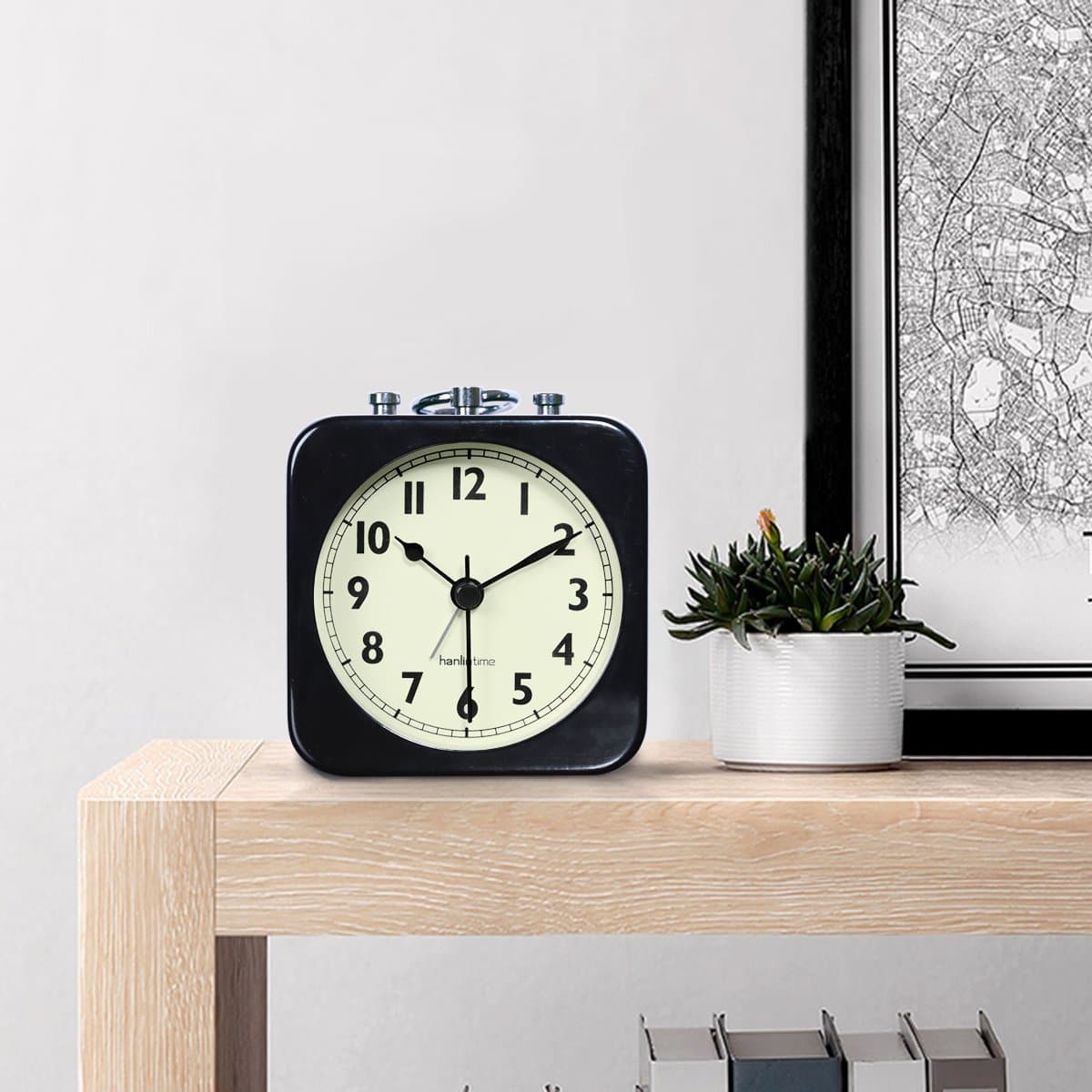 Square Metal Travel Alarm Clock