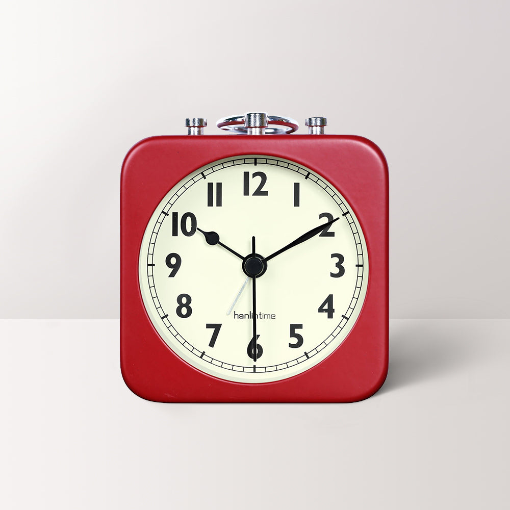 Square Metal Travel Alarm Clock