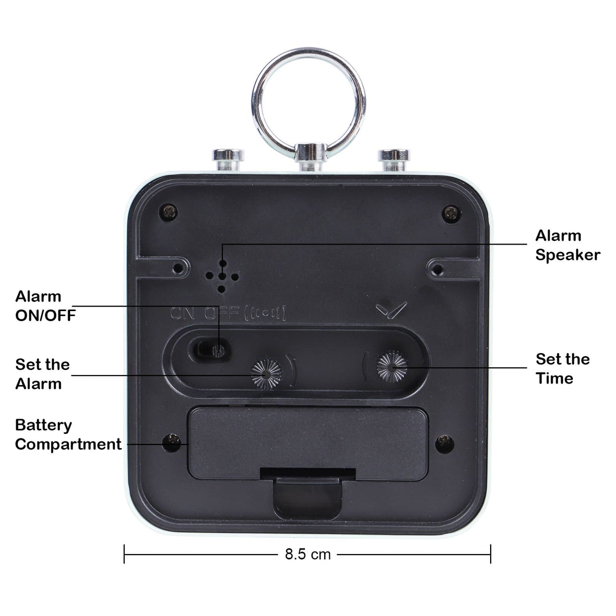 Square Metal Travel Alarm Clock