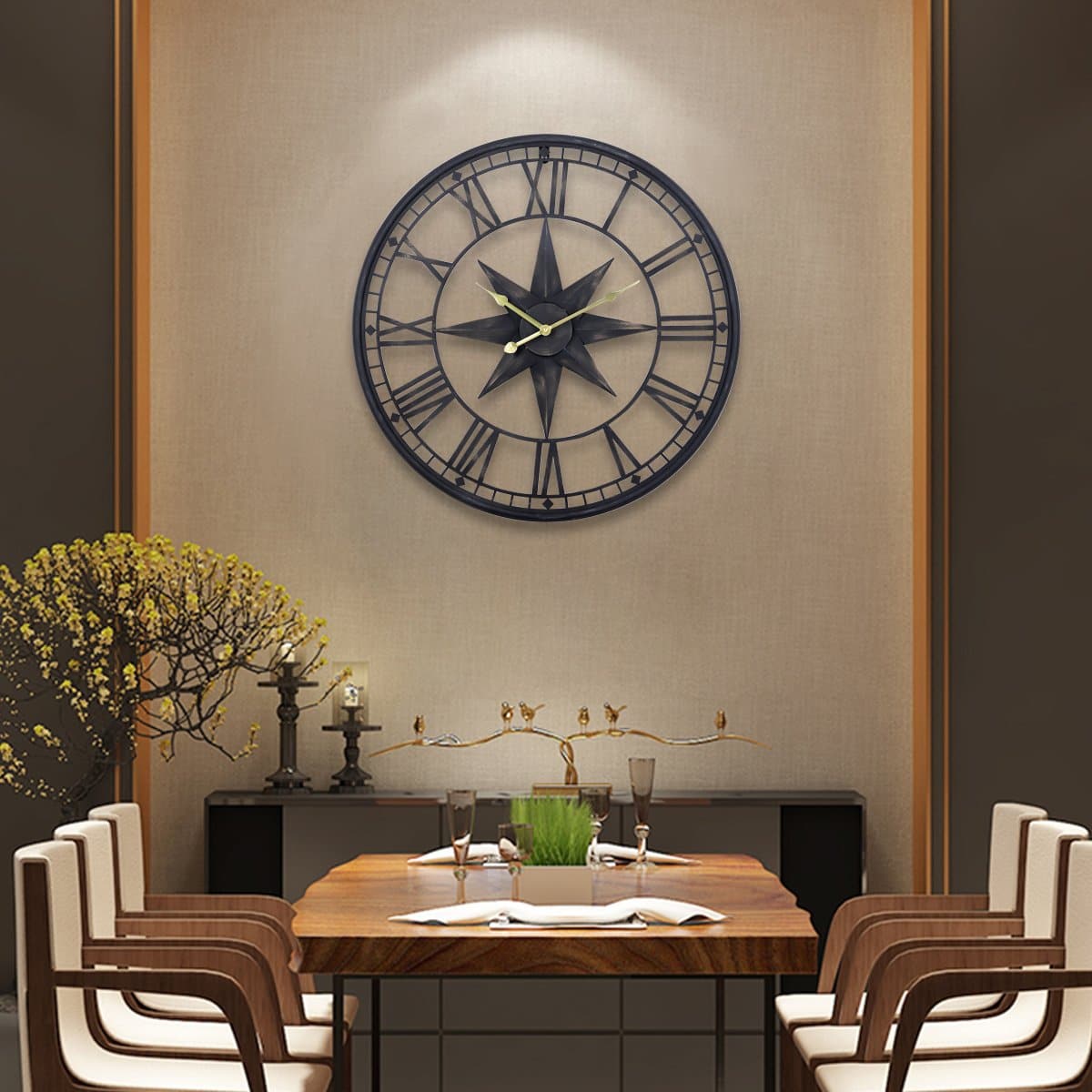 Large Skeleton Octagonal Star Wall Clock