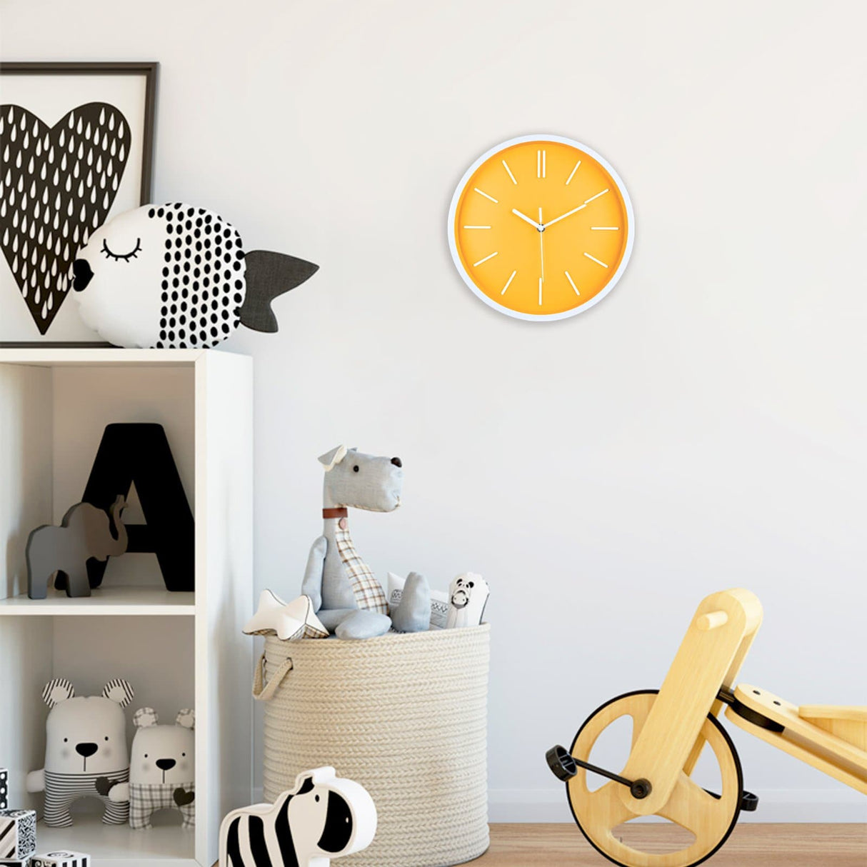 Minimalist 3D Tick Marks Wall Clock